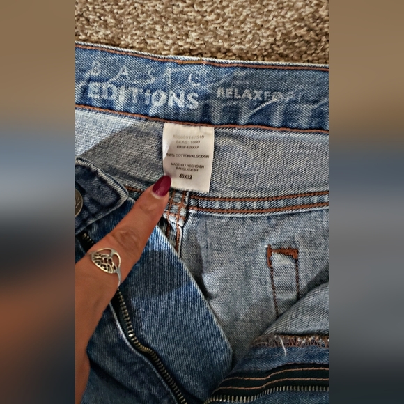 Mens Basic Edition Blue Jeans Relaxed Fit 40x32 - Picture 2 of 9